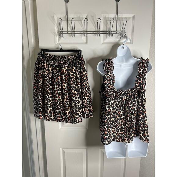 Who What Wear Women's Animal Print Tank/Skirt Set Outfit Black NEW ~ Size M/L - Picture 7 of 12